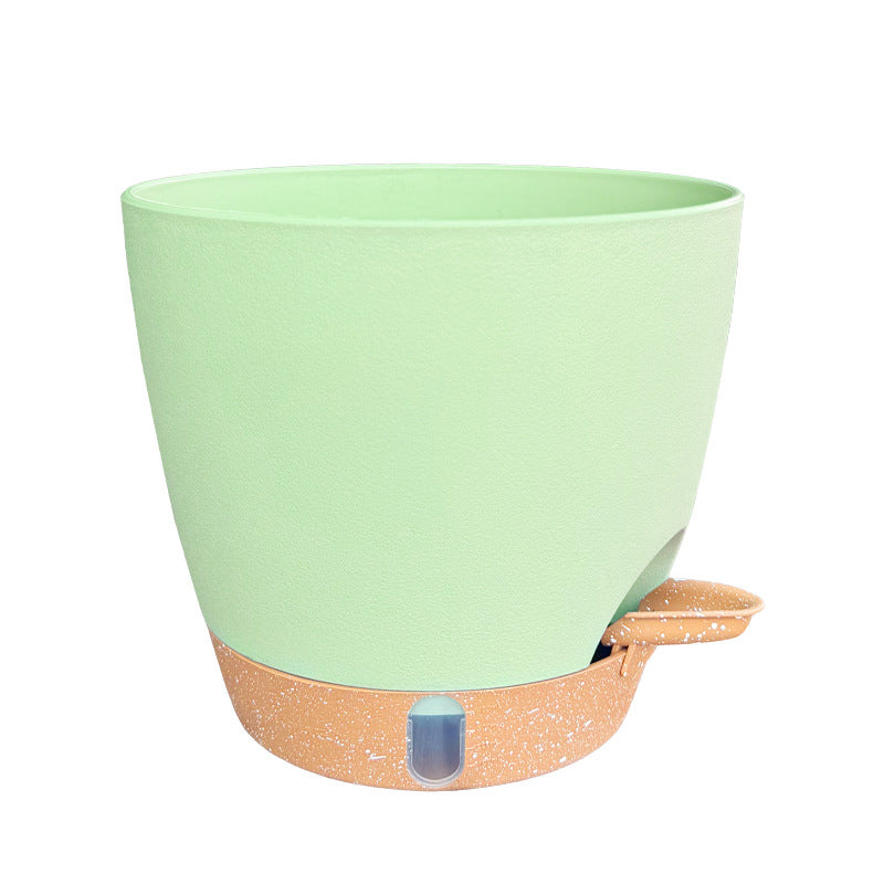 Self Watering Plastic Flower Pot with Watering Spout and Cotton Wick - Garden & Home Decor