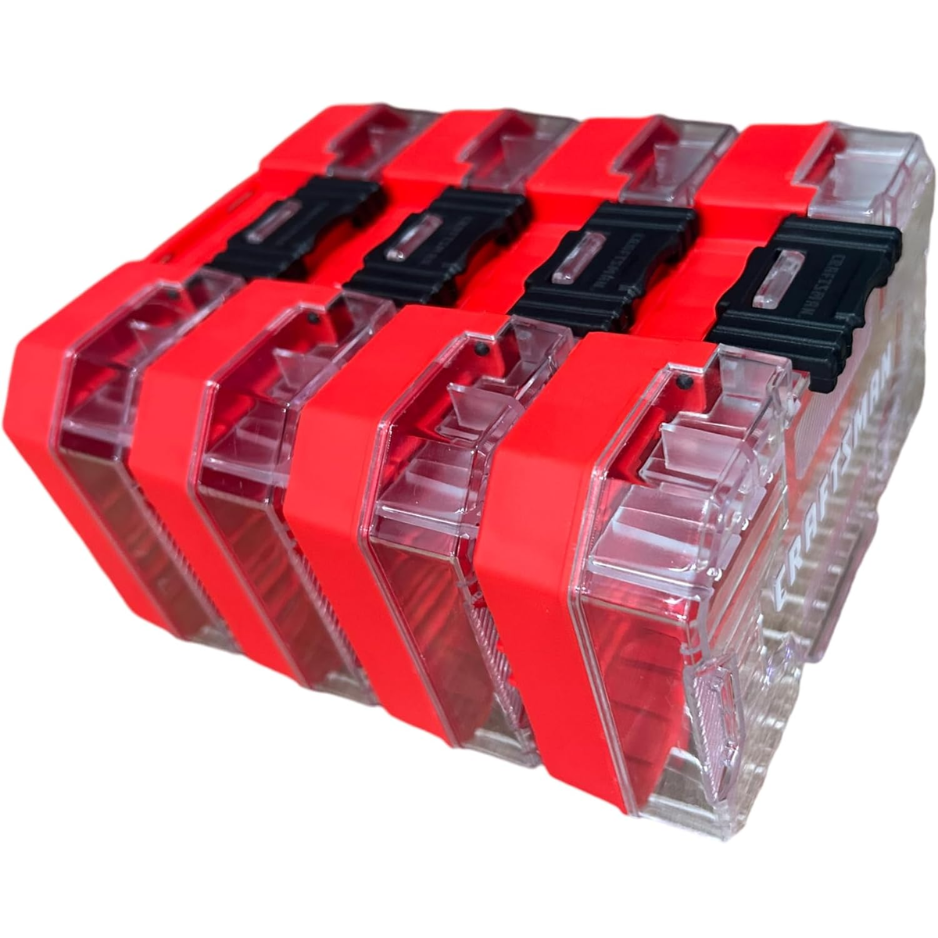 Stackable Plastic Storage Cases 4 Pack - Versastack Compatible Organizer