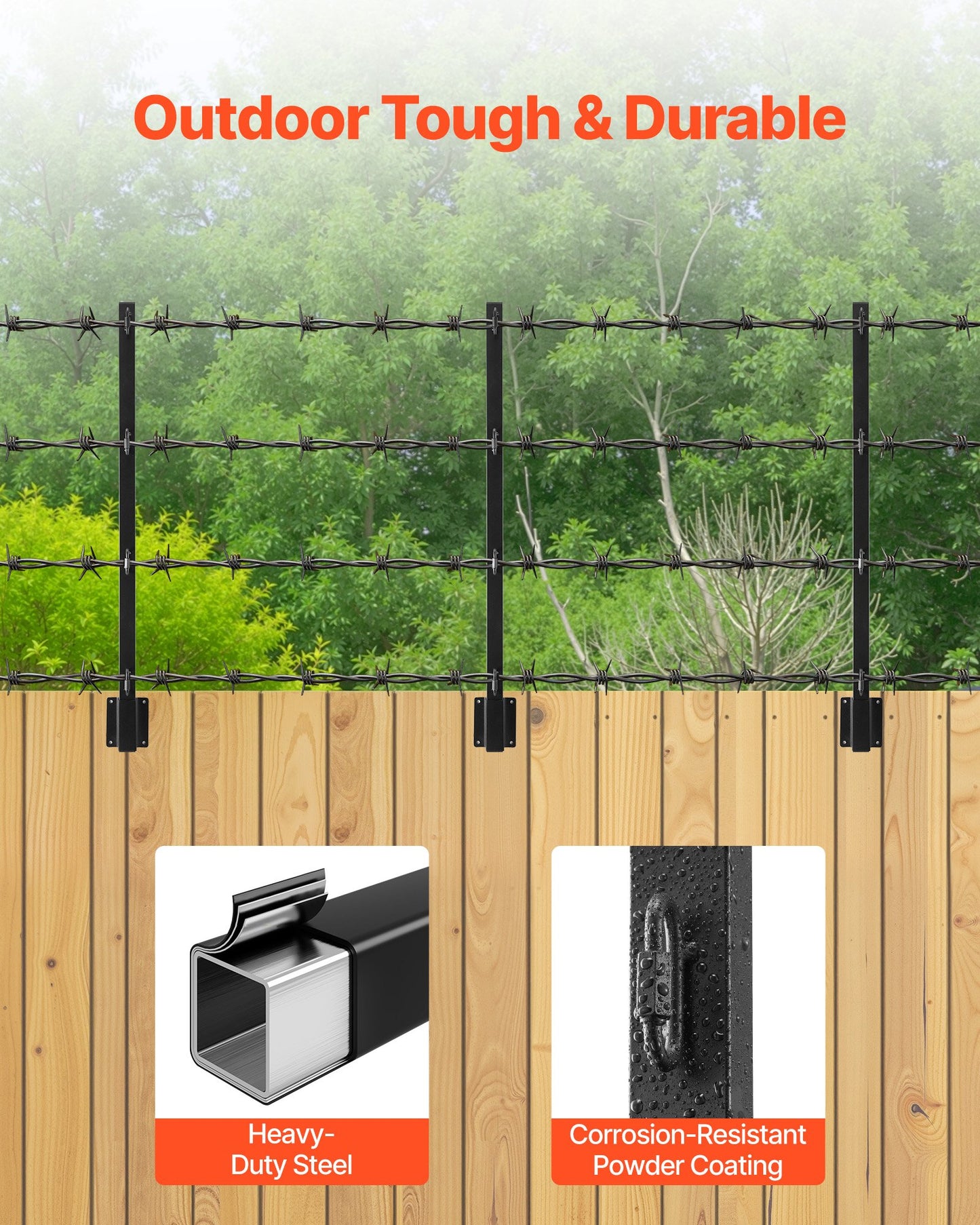 Fence Post Extender 12-Pack, 32.1-inch Fence Height Extension Arms for Garden