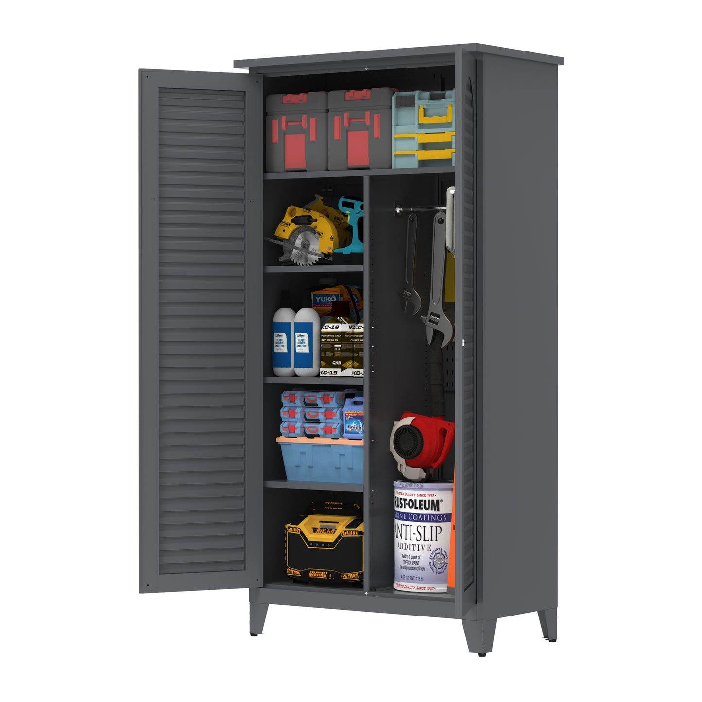 73'' Tall Metal Tool Storage Cabinet - Slate Finish