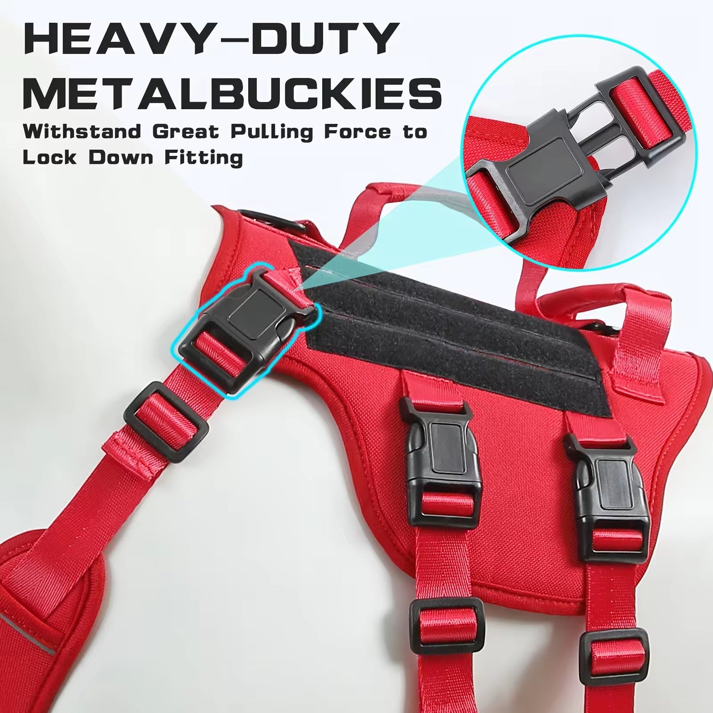 Adjustable No-Pull Dog Harness Vest - Reflective, Durable Nylon Service Dog Gear