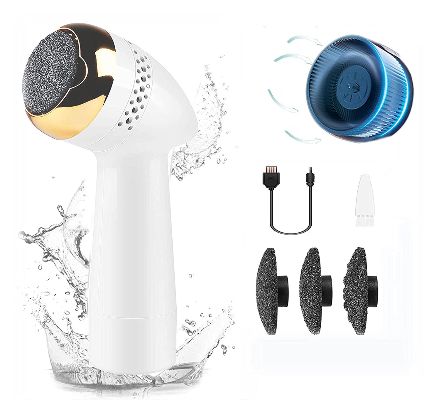 Electric Foot Polisher with Vacuum and Exfoliating Function - Callus Remover for Dead Skin, Pedicure, Home Foot Care