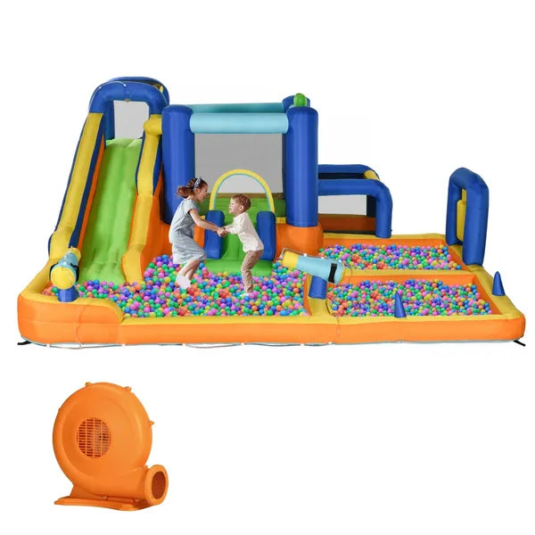 Inflatable Bounce House with Water Slides and Climbing Wall