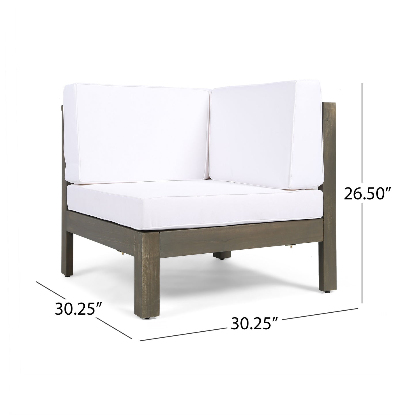 OANA 2-Piece White Loveseat Set | Modern Acacia Wood Furniture