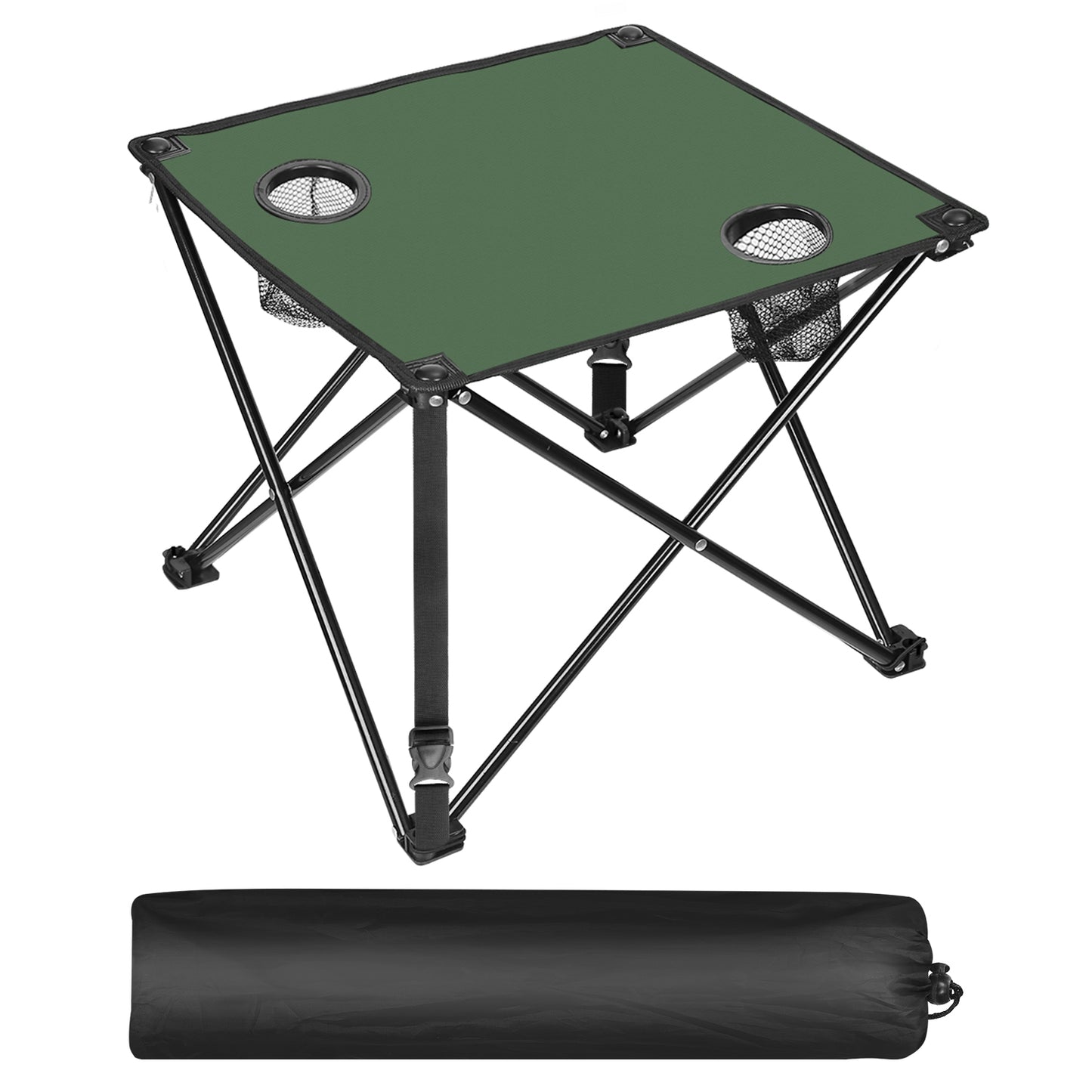 Portable Folding Camping Table with Cup Holders - Multiple Colors & Sets