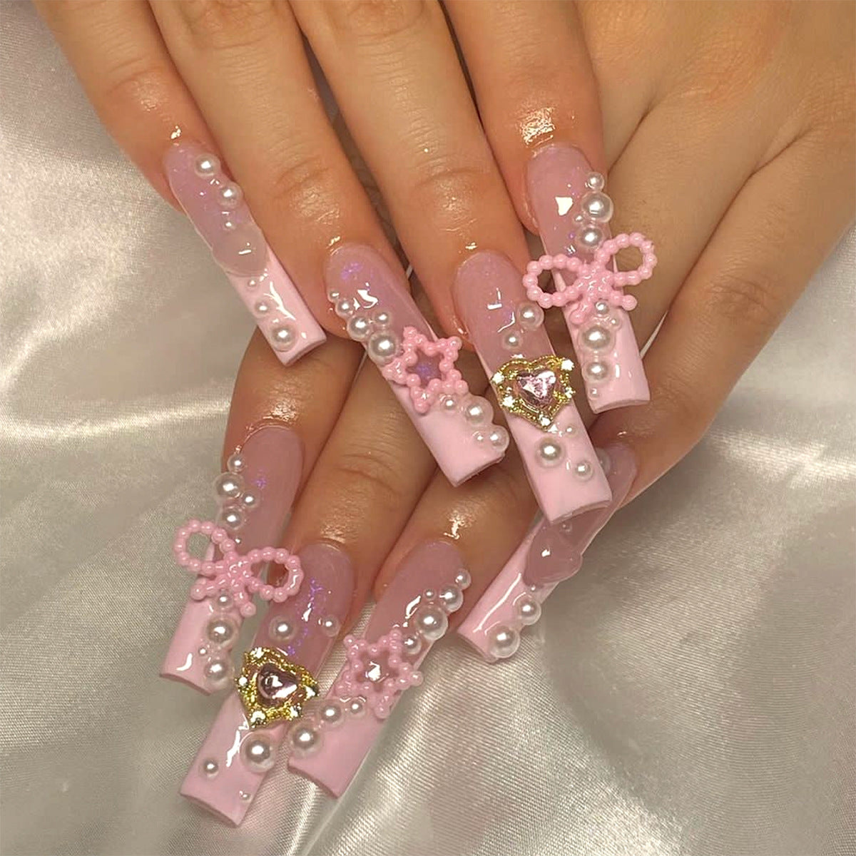 Bow Nail Tips Set - Wearable Press-On Nails XB5199