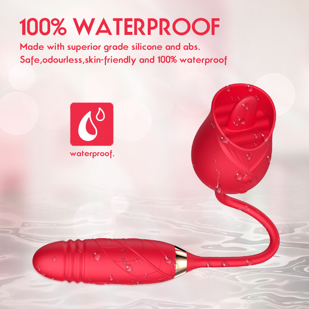 Women's Electric Rose Flower Shape Vibration Massage Tool - Telescopic & Relaxation