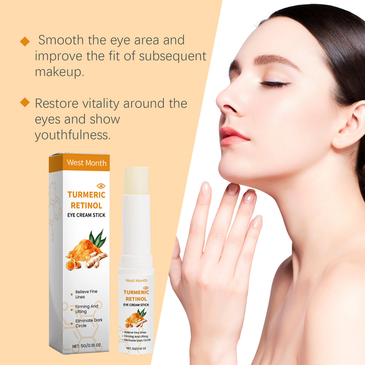 Turmeric Retinol Eye Cream Stick - 5G Moisturizing Eye Care