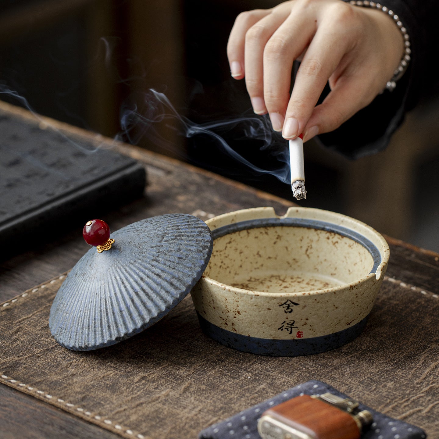 Ceramic Ashtray Set for Home & Office with Artistic Flair - Multiple Styles