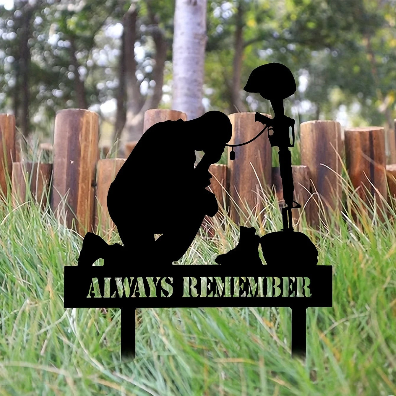 Freedom Is Not Free Memorial Silhouette - Outdoor Garden Tribute