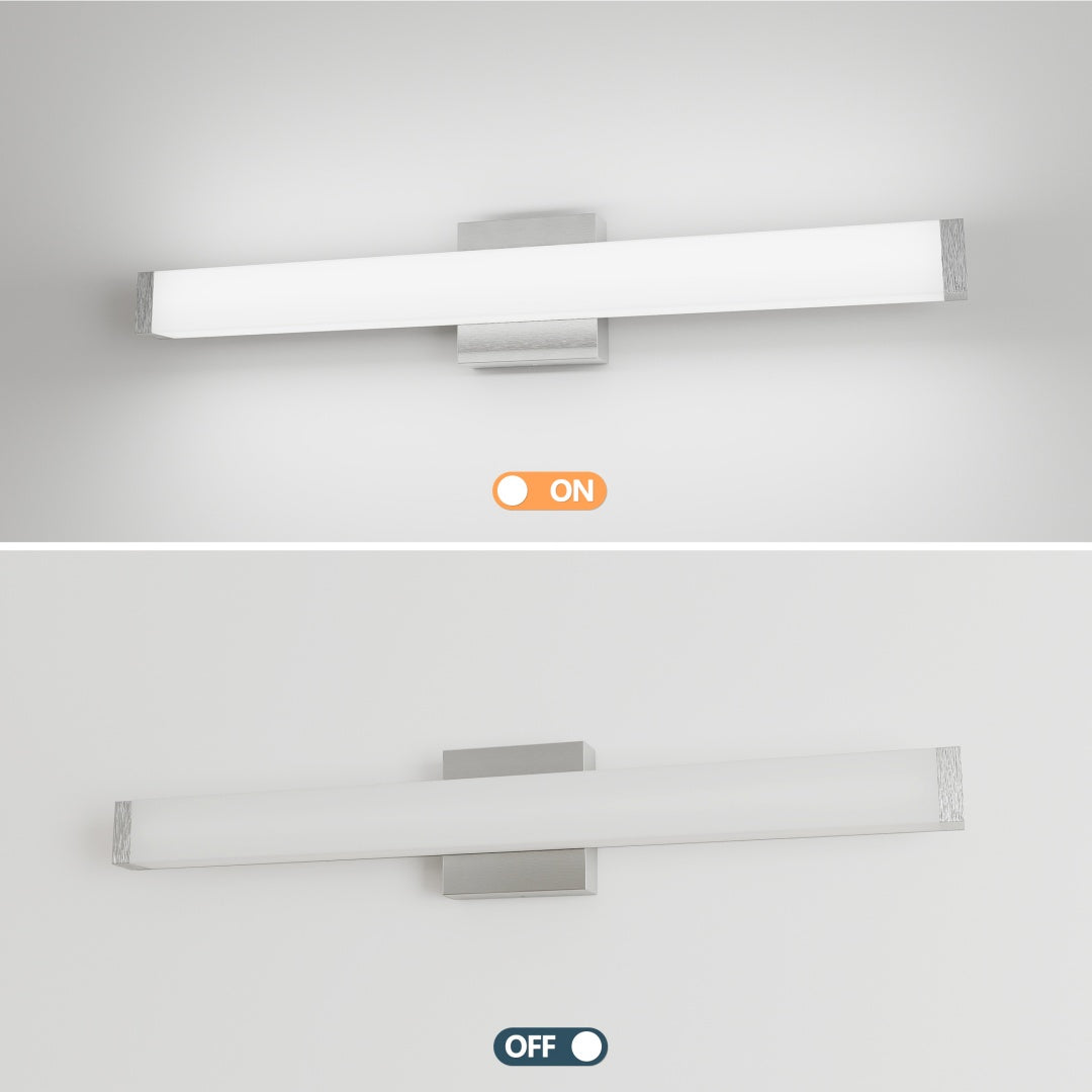 25 Inch Brushed Nickel LED Bathroom Vanity Light Wall Fixture - Energy Efficient