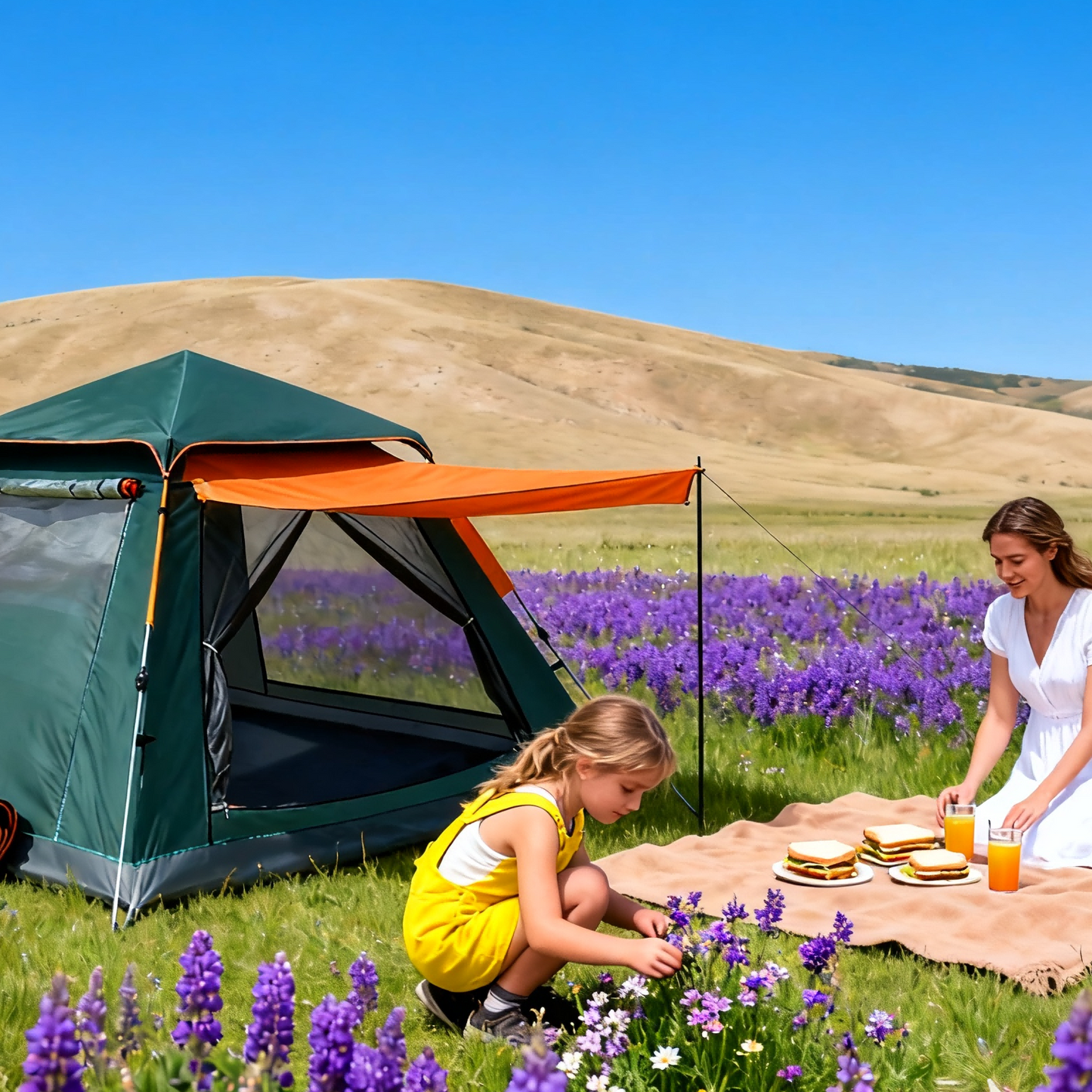 Instant Camping Tent for 2-4 People - Rainproof & Portable
