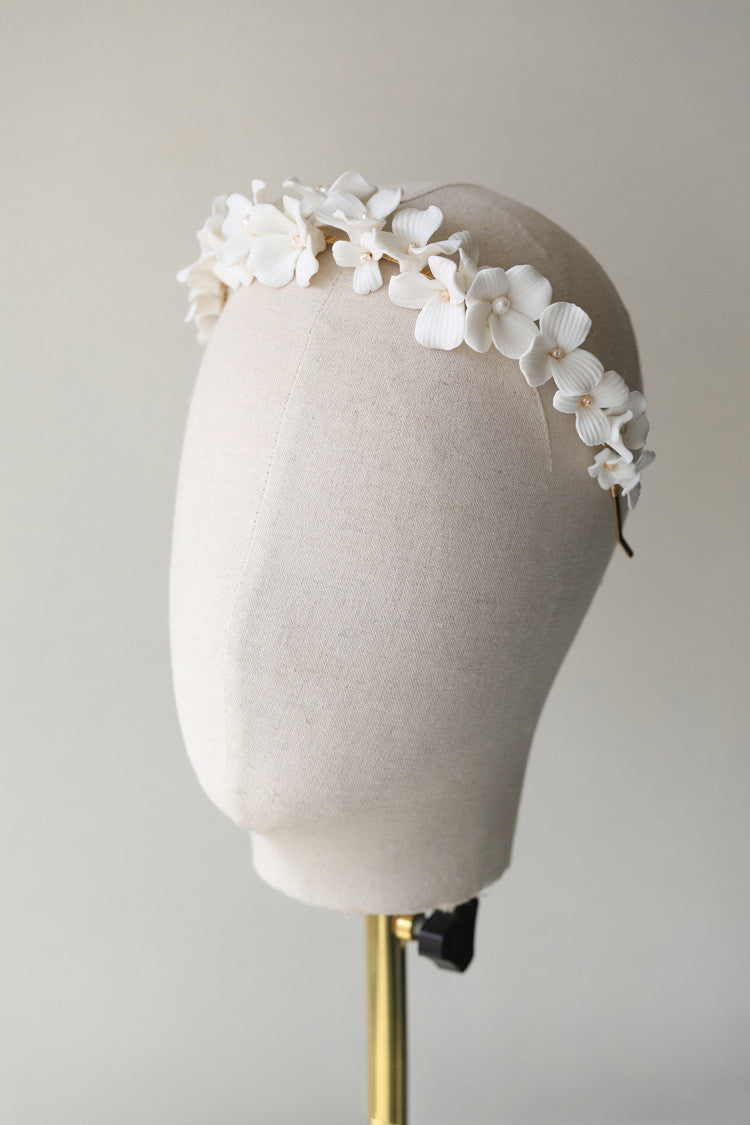 Bridal Ceramic Flower Headband
