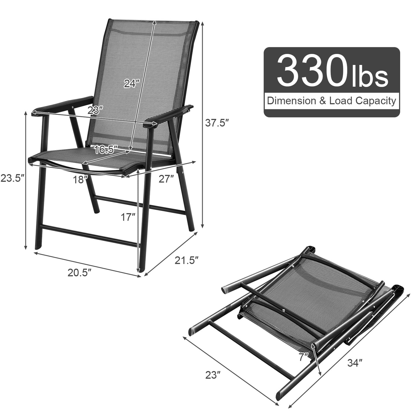 4-Pack Portable Folding Chairs for Outdoor Camping - Gray