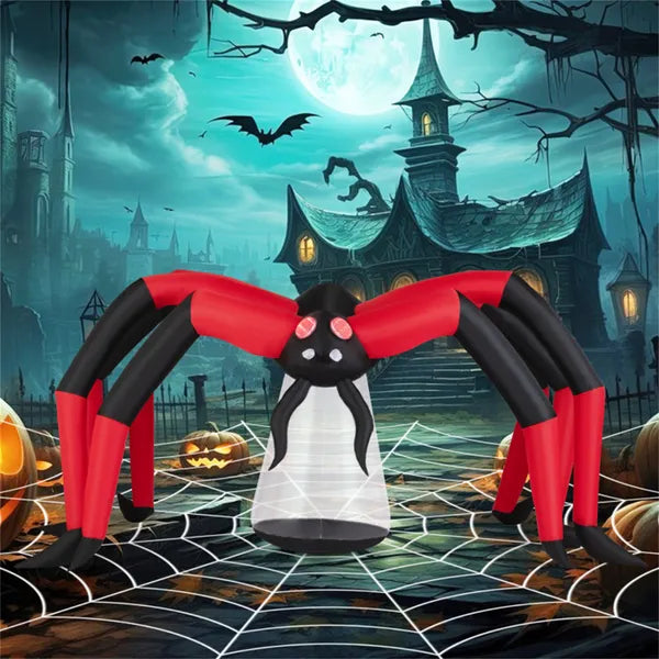 Giant 10ft Halloween Inflatable Spider with LED Lights
