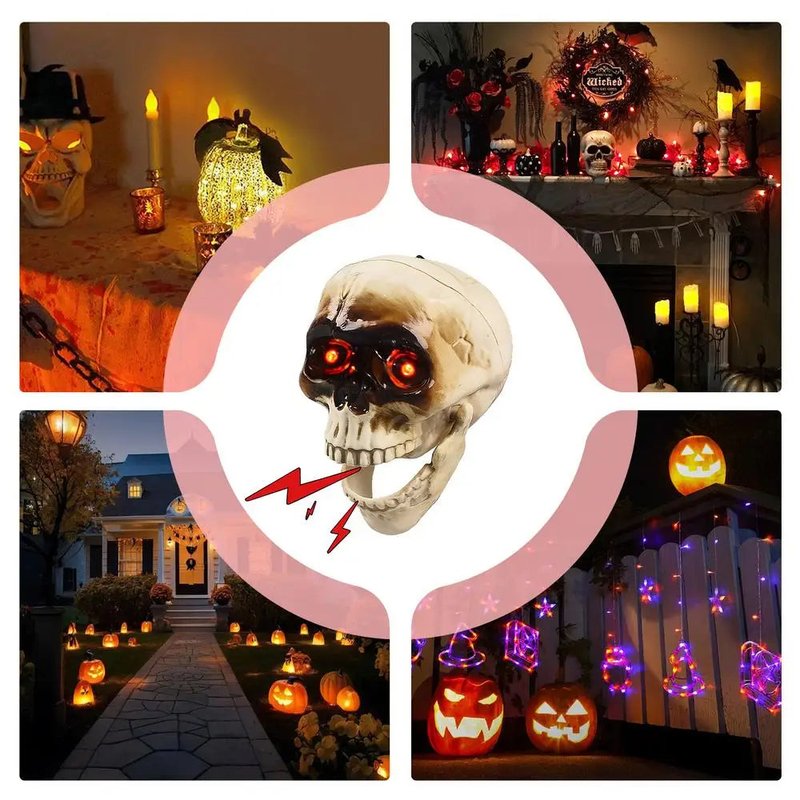 Floating Skeleton Head Decoration for Halloween Spooky Home Decor