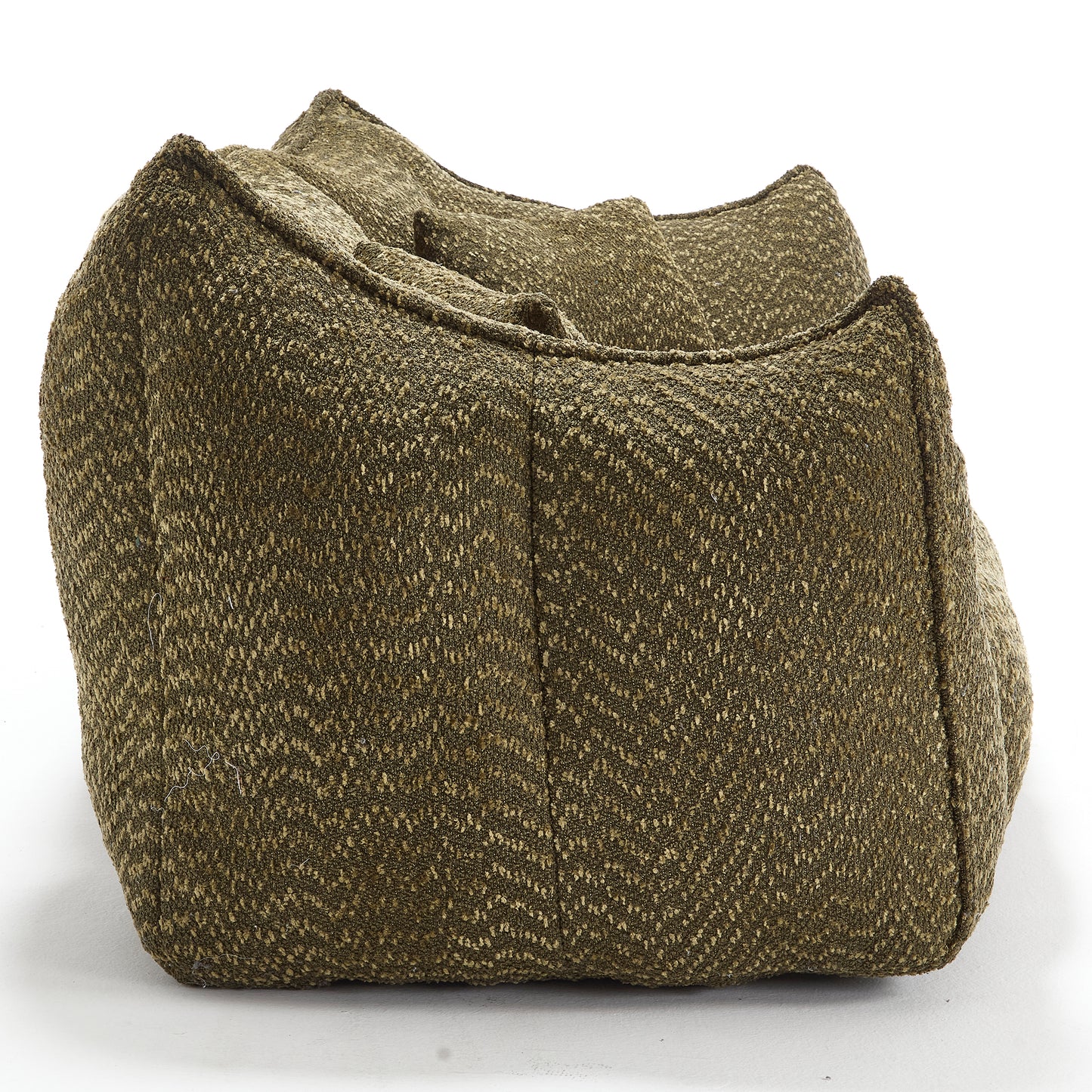 Comfortable Square Bean Bag Chair - Olive Green, Foam Core for 2