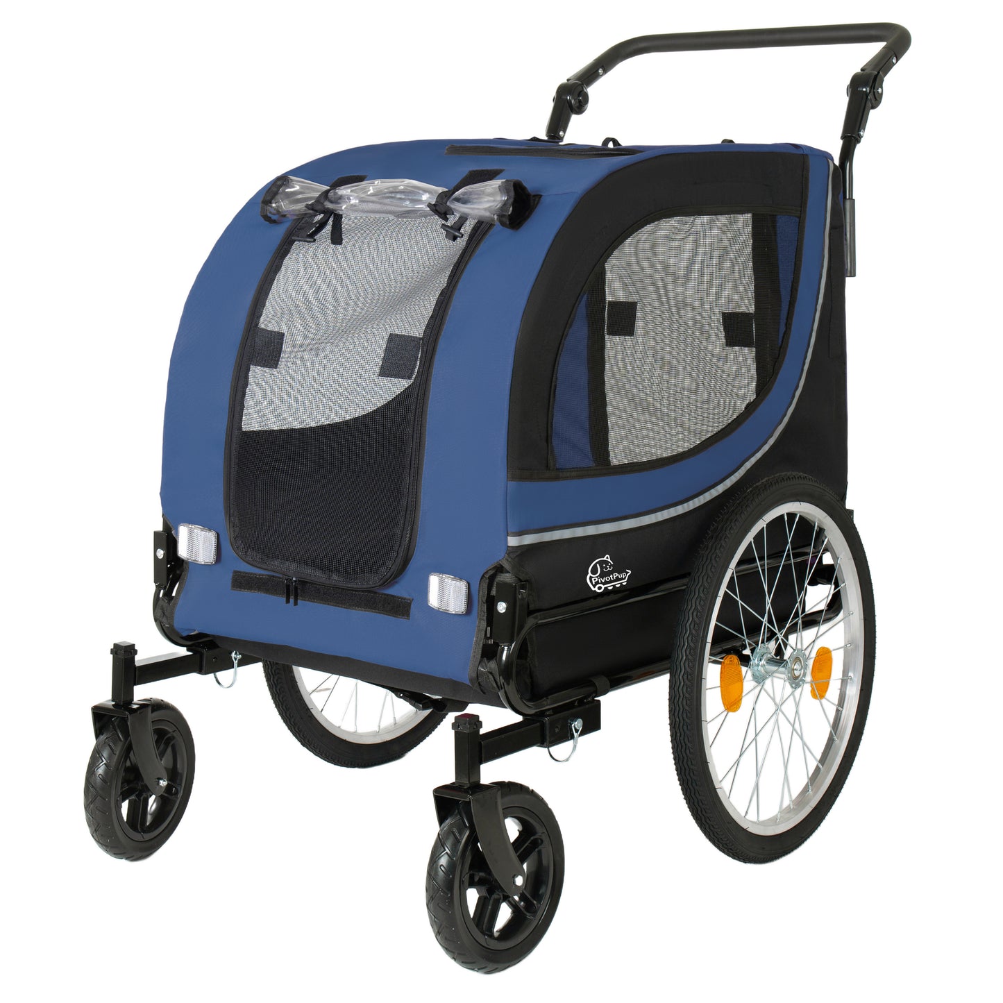 2-in-1 Bike Trailer & Pet Stroller For Dogs Up To 100lbs Foldable