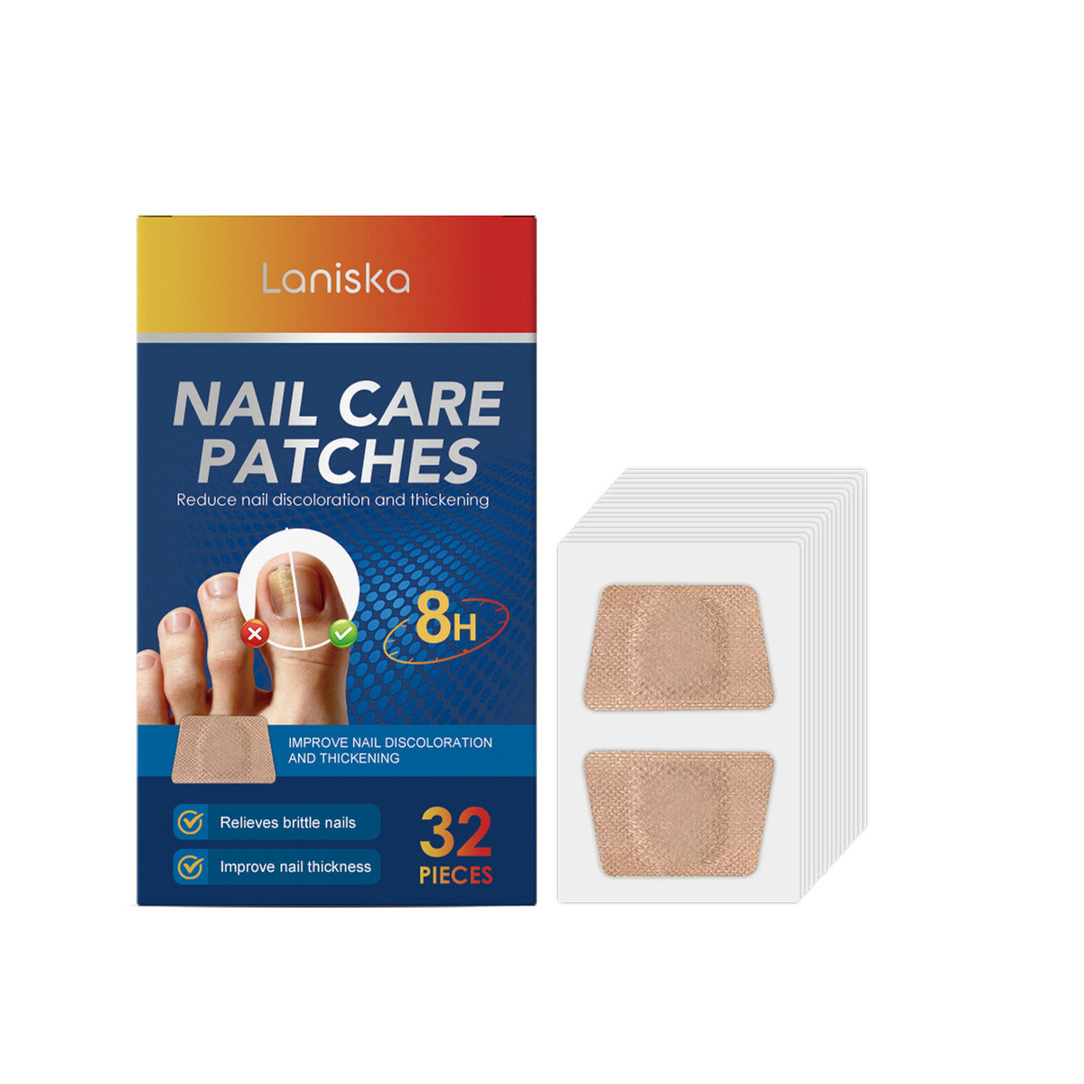 Nail Care Patches with Panthenol & Biotin - 32 Pieces