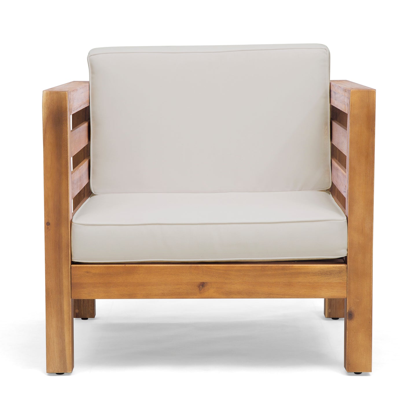 Oana Club Chair - Beige Acacia Wood for Outdoor Comfort