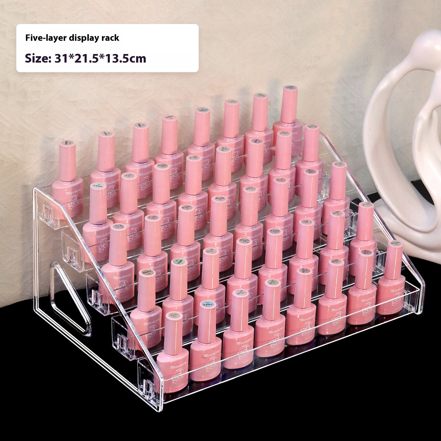 Multi-Layer Acrylic Nail Polish Display Rack - Clear Storage Organizer