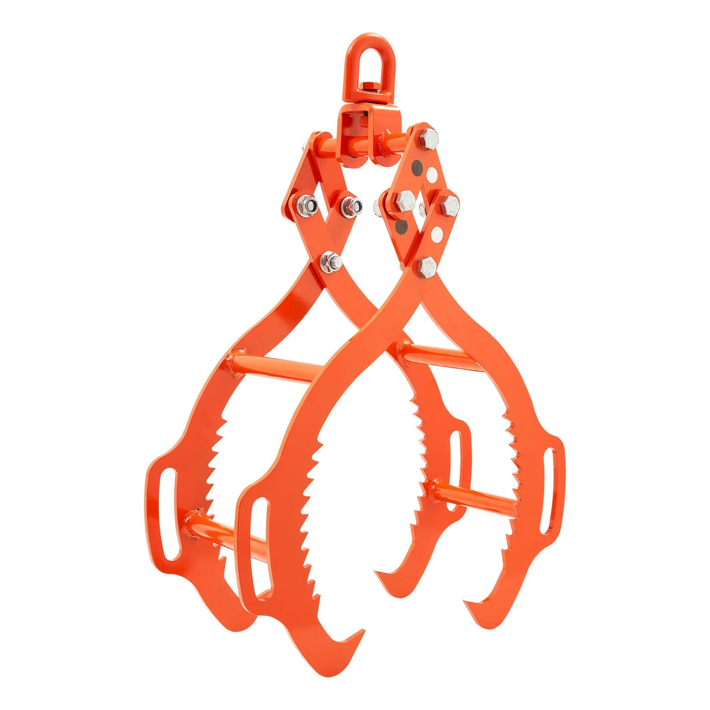 28in Log Lifting Tongs with 4 Claws, Solid Steel, Swivel Hook - Heavy Duty