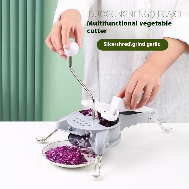 Multi-function Vegetable Chopper - Stainless Steel Kitchen Tool for Food Prep - Gray