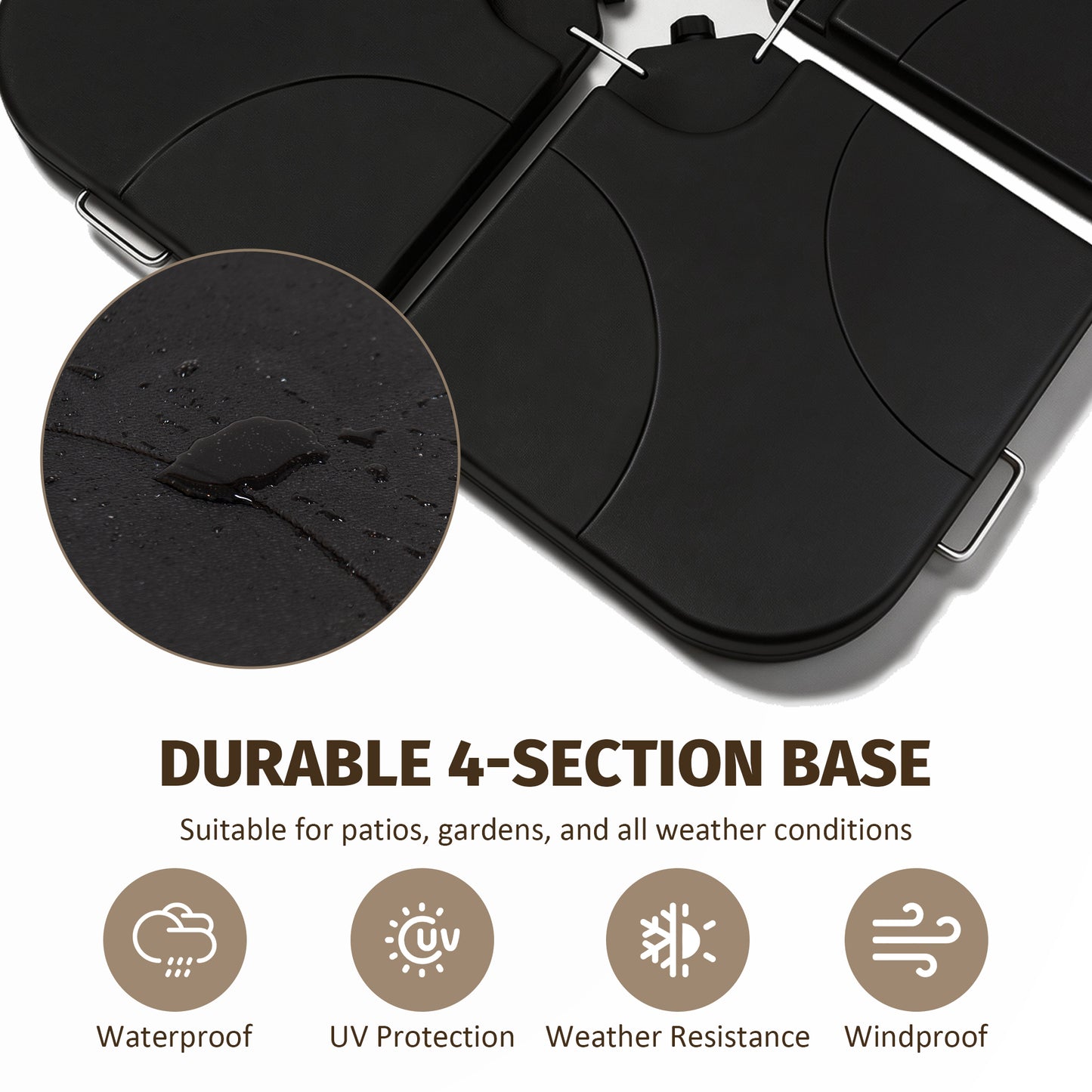 Heavy-Duty Offset Patio Umbrella Stand, Refillable Base With Water Or