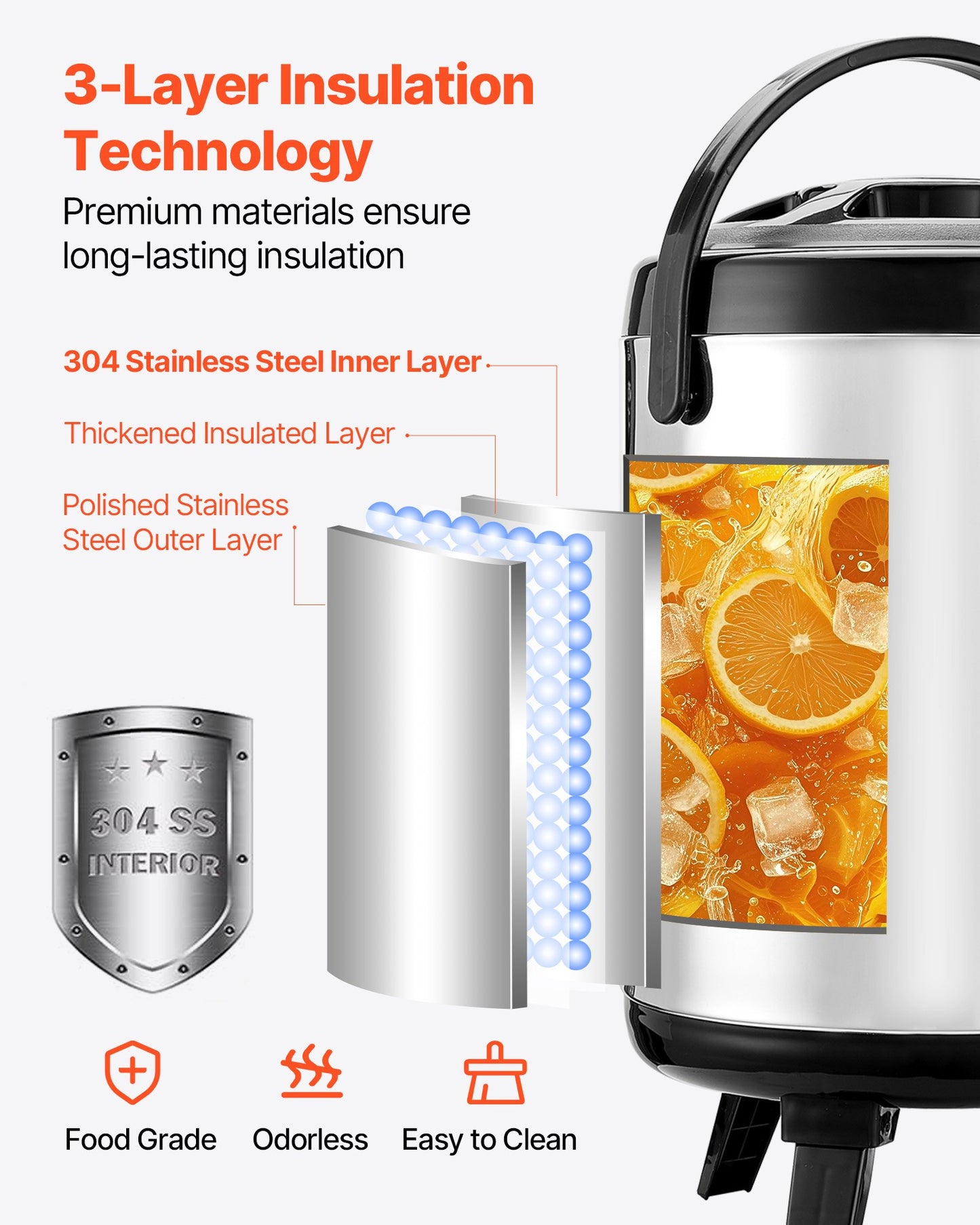1.5 Gal Insulated Beverage Dispenser - Stainless Steel