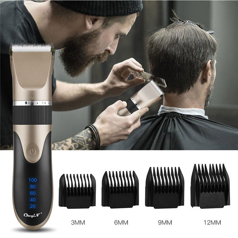 Electric Hair Clipper with Digital Display & USB Charging