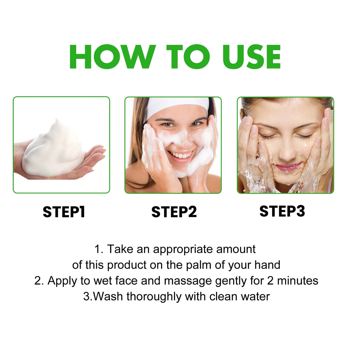 Anti-Acne Facial Cleanser - Deep Pore Cleansing Wash with Hyaluronic Acid