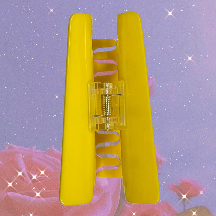 Warning Sign Hair Clip - Caution Fan-Shaped PVC Hair Accessory