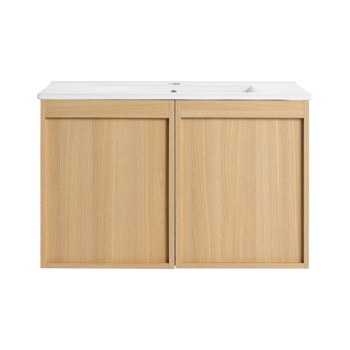 30" Wall-Mounted Bathroom Vanity with Sink - Light Oak