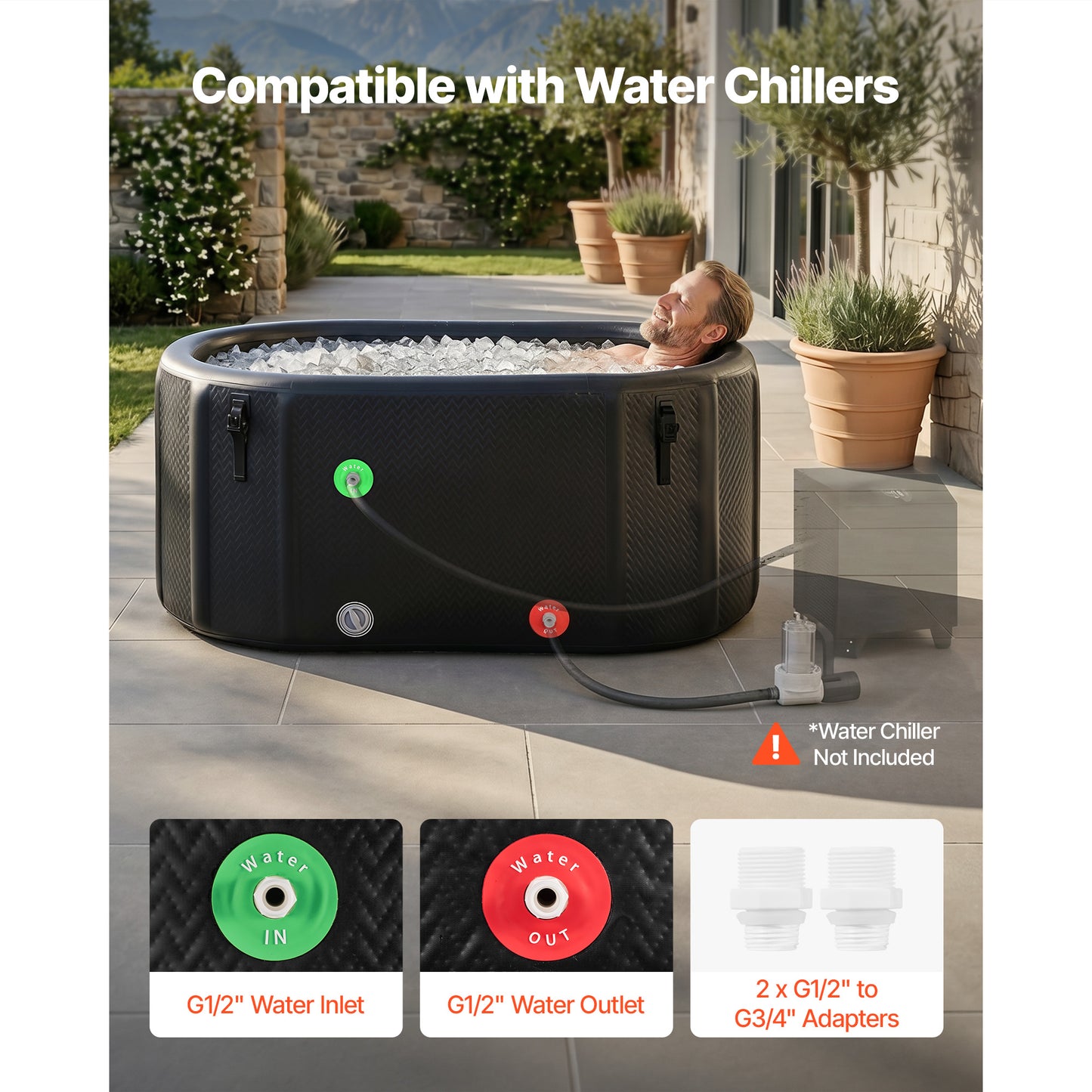 Inflatable Cold Plunge Tub 216 Gallon Portable Ice Bath for Athletes Recovery