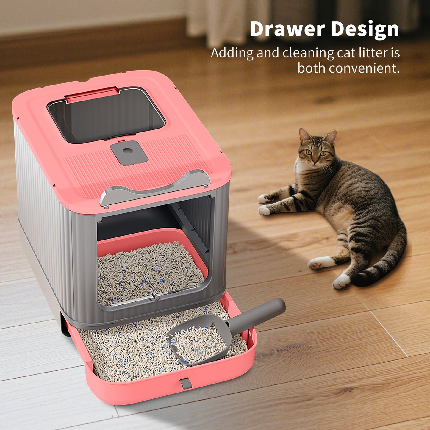 Self Pickup Cat Litter Box for Pet Furniture and Accessories