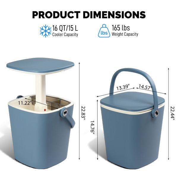 4 Gallon Portable Outdoor Cooler Table with Lid & Bottle Opener