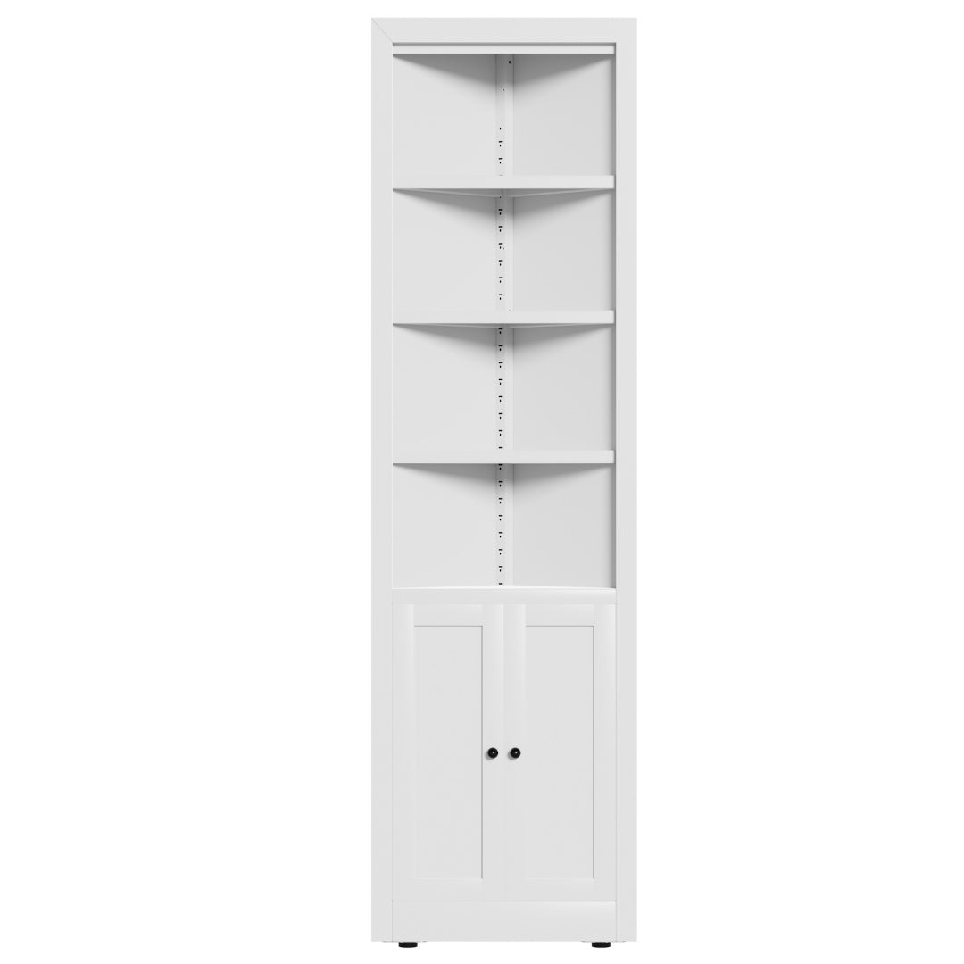 71in Tall Corner Storage Cabinet With 2 Doors, 5-Tier Metal