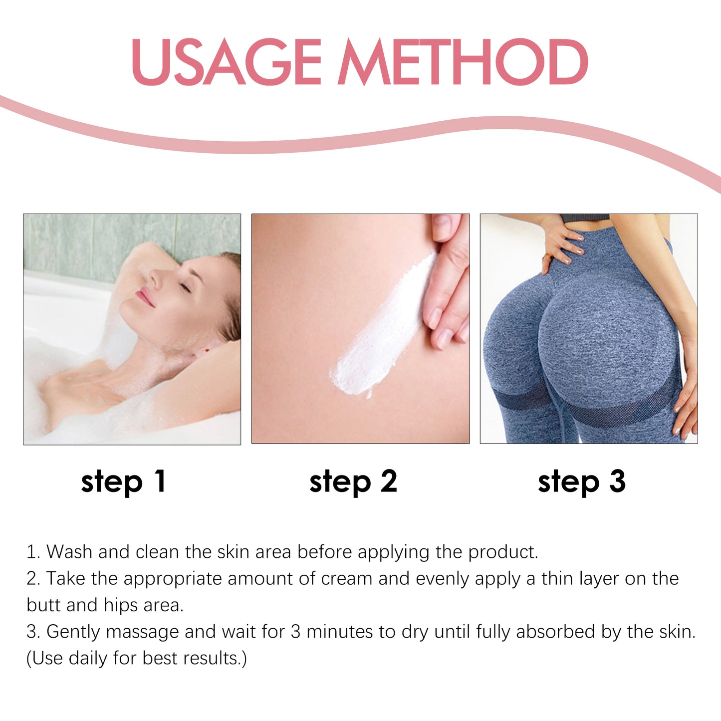 Buttock Firming and Lifting Cream - Volumizing Body Care for Curvier Hips