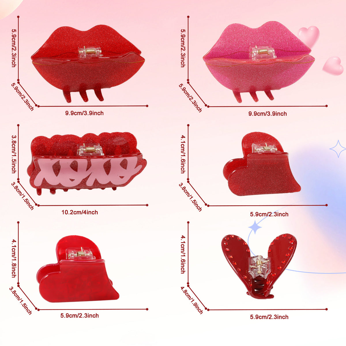 Red Toned Handmade Hair Clip for Women - Trendy Hair Accessories