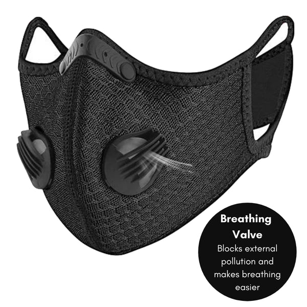 Performance Sports Face Mask - Personal Protective Gear, Black