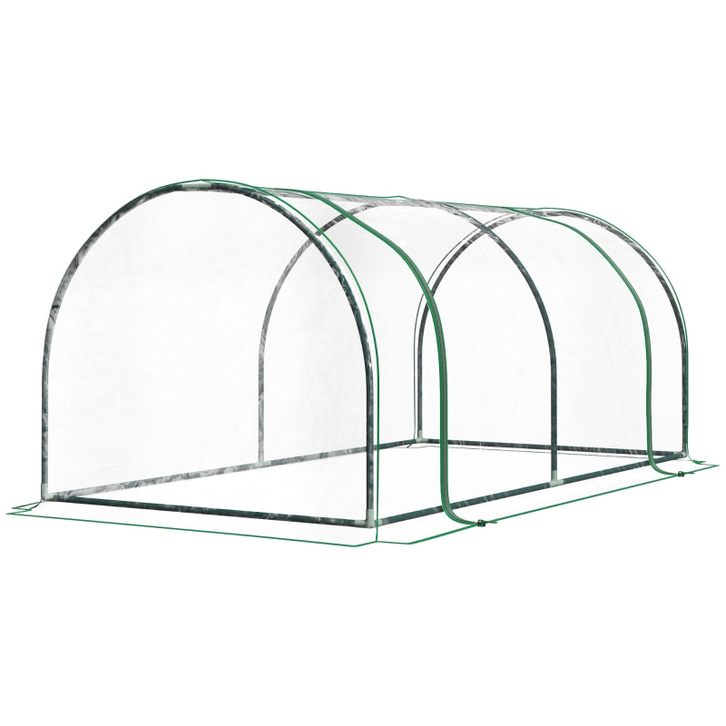 Portable Tunnel Greenhouse for Outdoor Garden - Dark Green
