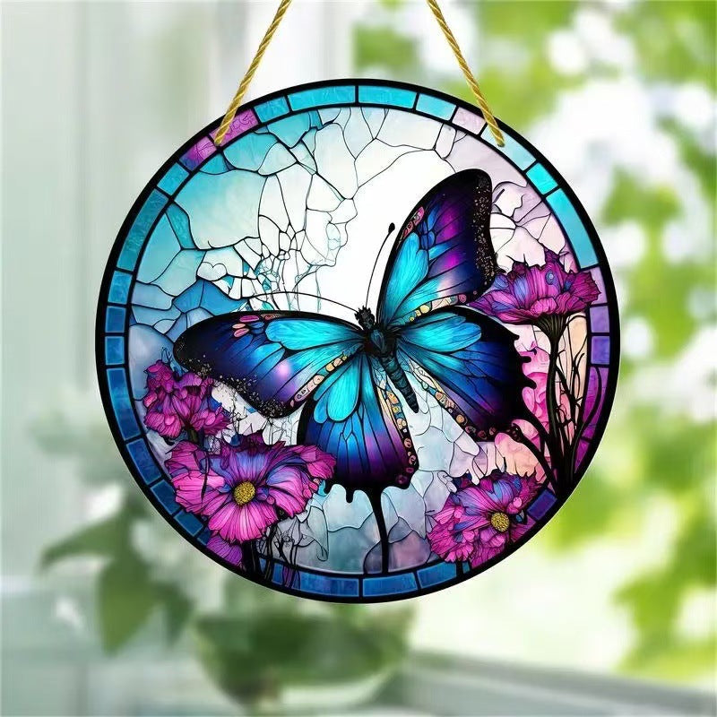 Butterfly Wall Art Decor - Acrylic Hanging Painting for Home & Garden
