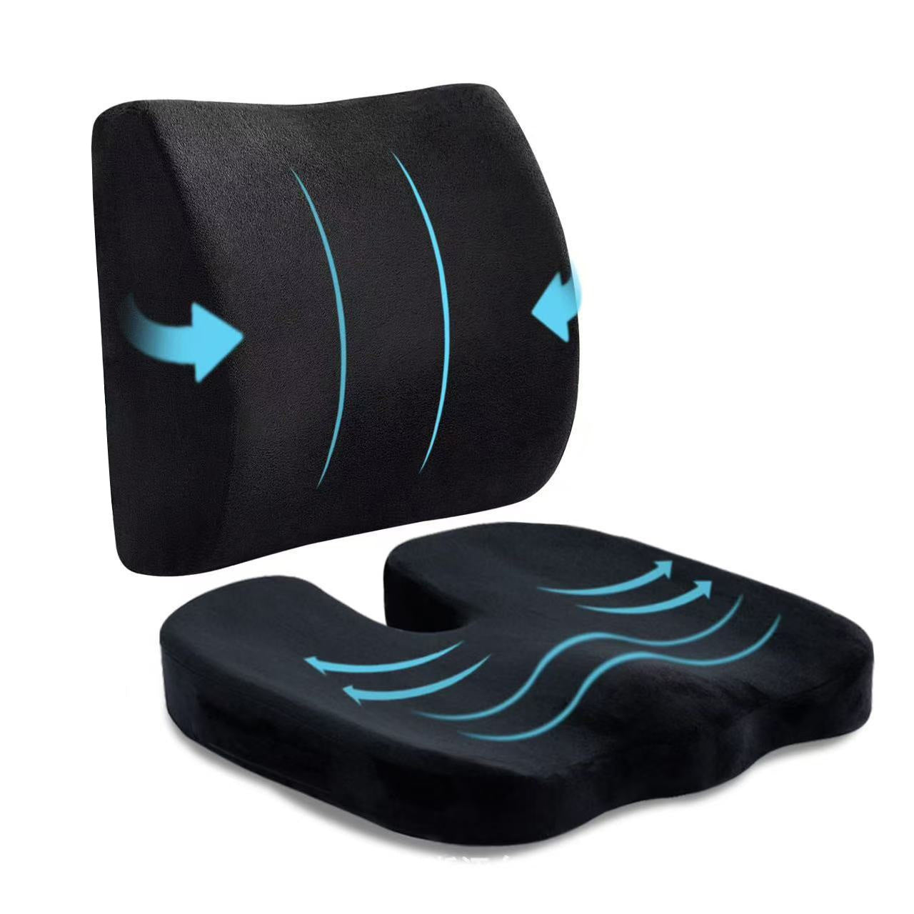 Office Seat Cushion Memory Foam Breathable Mesh & Velvet Options