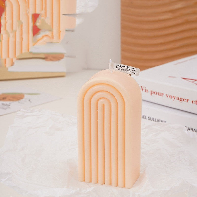 Geometric Arch Soy Wax Aromatherapy Candle - Handcrafted Home Fragrance
