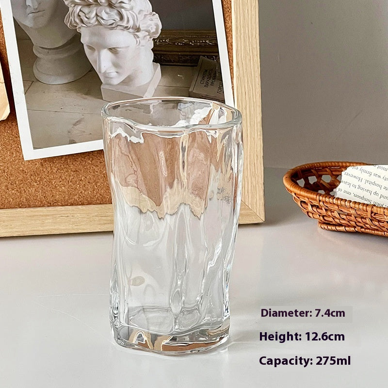 Irregular Glass Mug - Transparent, Rain & Fog, Stripes | 275ml, Set Options