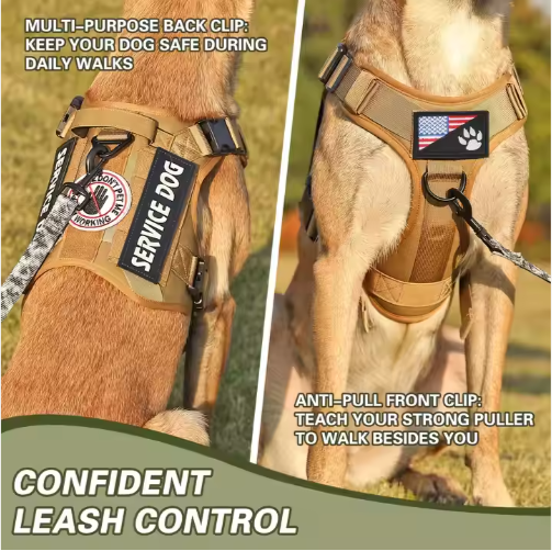 Adjustable Reflective Dog Harness Vest Large No-Pull Pet Safety Gear