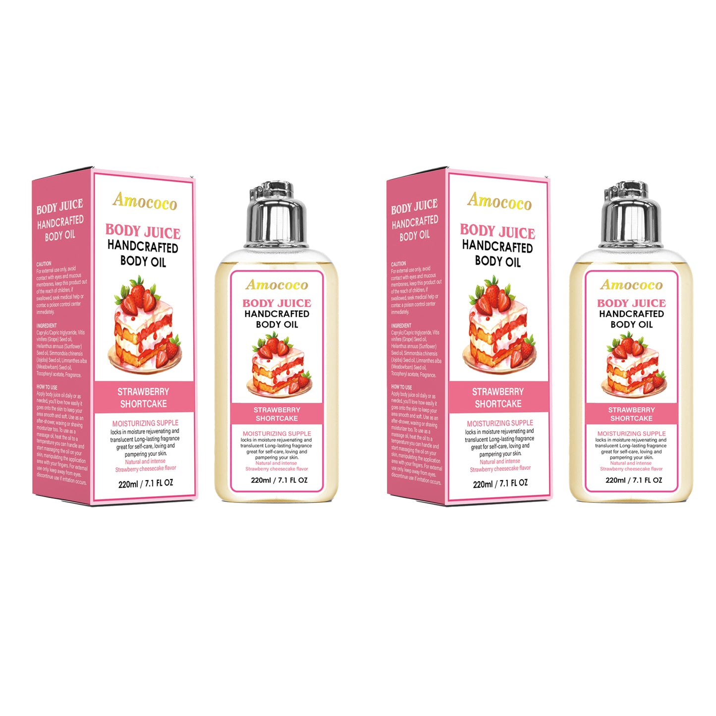 Strawberry Shortcake Body Oil - 440ml Moisturizing & Hydrating Skin Care