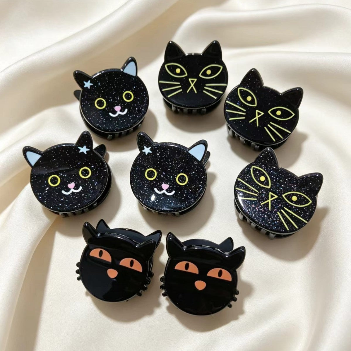 Halloween Hair Clip Set - Bat, Pumpkin & Spider