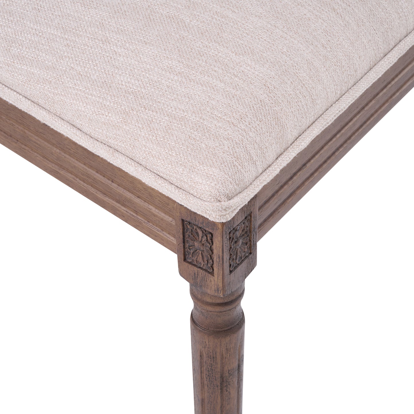 French Country Dining Chairs - Upholstered Cane Backrest, Set of 2