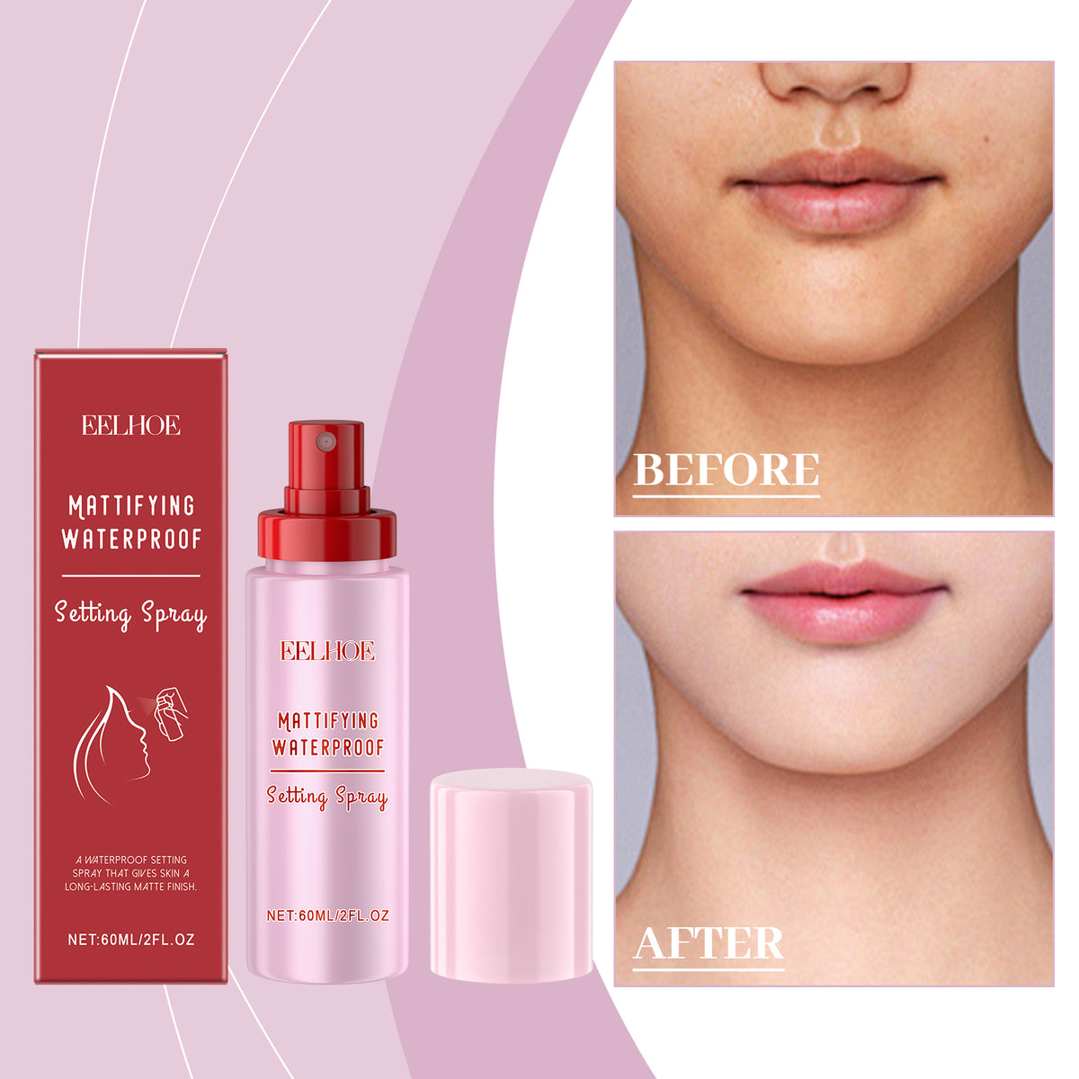 Matte Makeup Setting Spray 60ml - Lightweight Hydrating Facial Mist